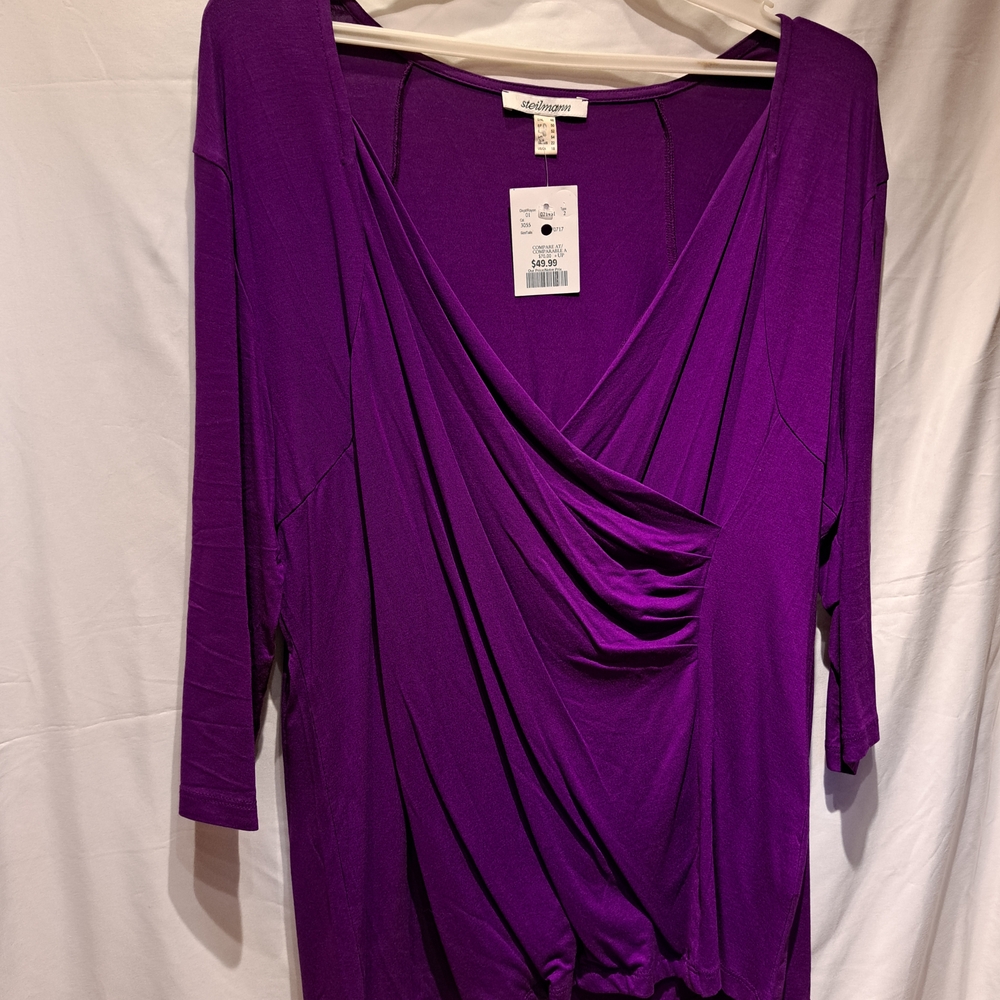 Steilmann Rich Purple V-Neck Top